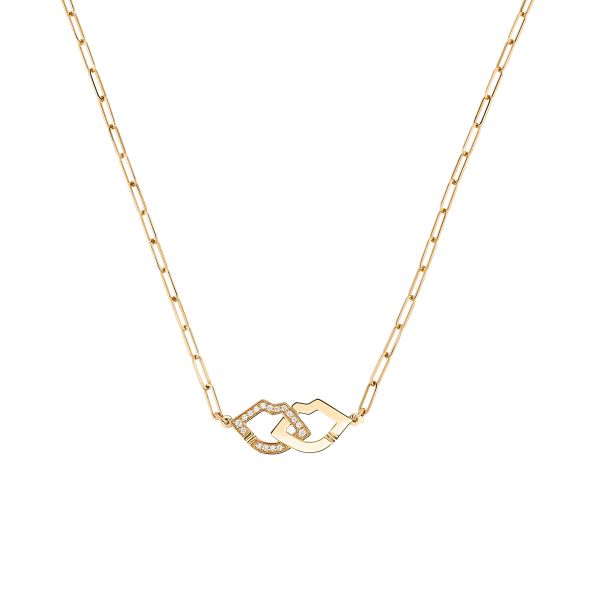 dinh van Two Lips necklace in yellow gold and diamonds