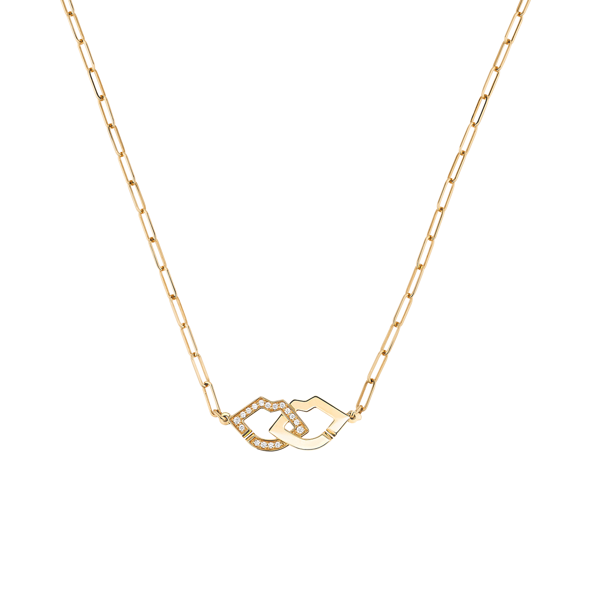 Collier Two Lips dinh van en or jaune et diamants 690111