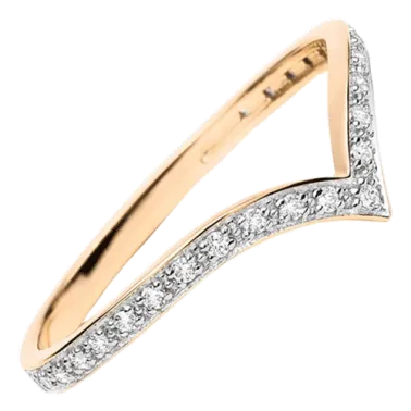 Bague Ginette NY Large Wise en or rose et diamants