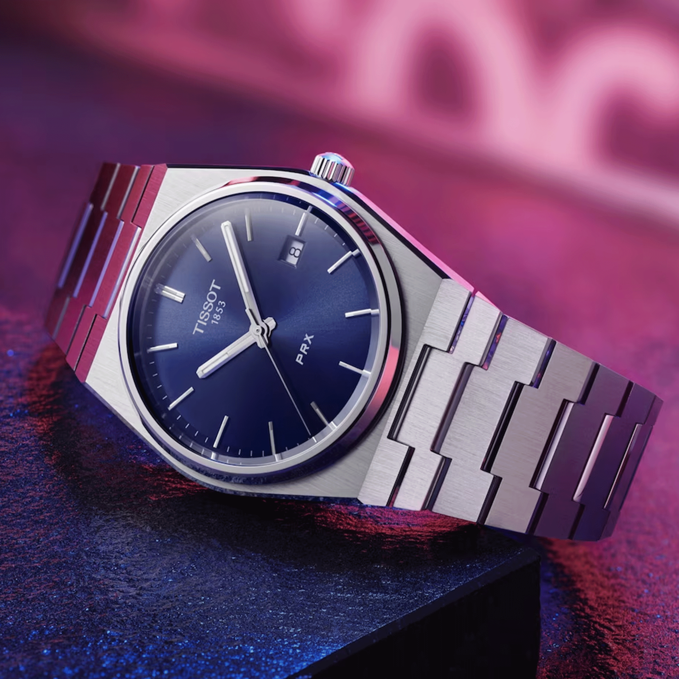 Montre Tissot T-Classic PRX Gent quartz cadran bleu bracelet acier 40 mm T137.410.11.041.00