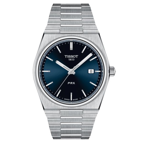 Montre Tissot T-Classic PRX Gent quartz cadran bleu bracelet acier 40 mm T137.410.11.041.00