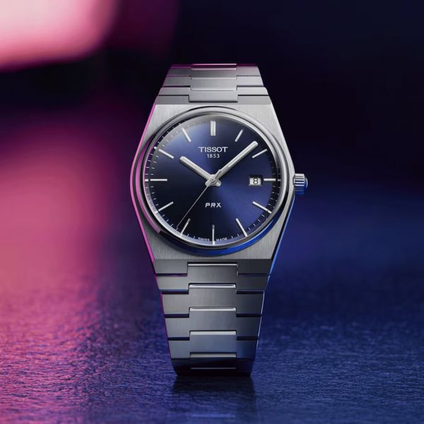 Montre Tissot T-Classic PRX Gent quartz cadran bleu bracelet acier 40 mm T137.410.11.041.00