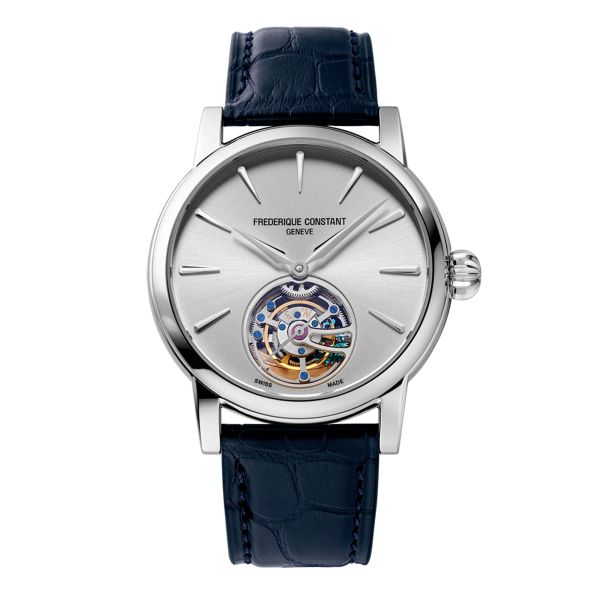 Frederique Constant Classic Tourbillon Manufacture automatic silver dial leather strap 39 mm