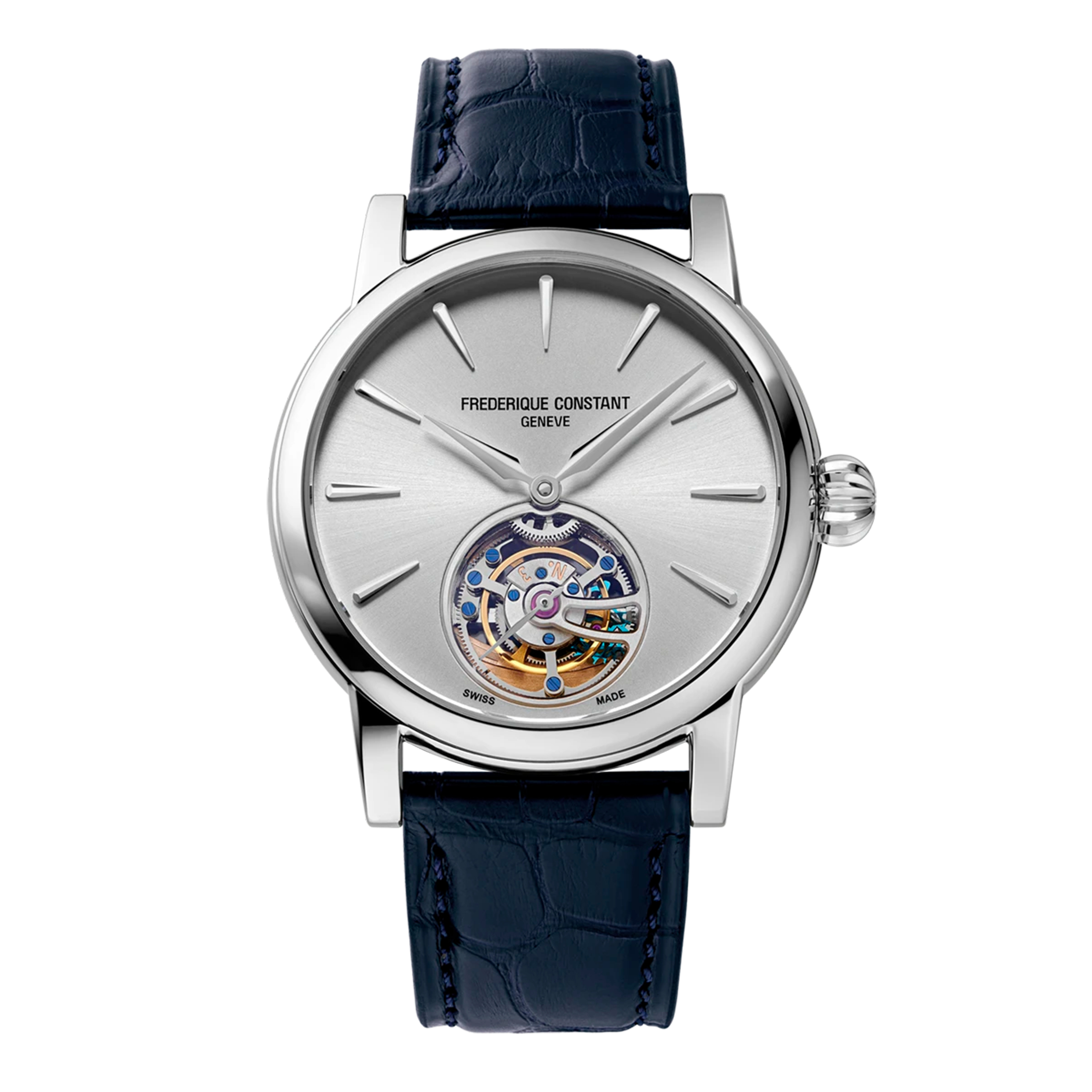 Frederique Constant Classic Tourbillon Manufacture automatic silver dial leather strap 39 mm
