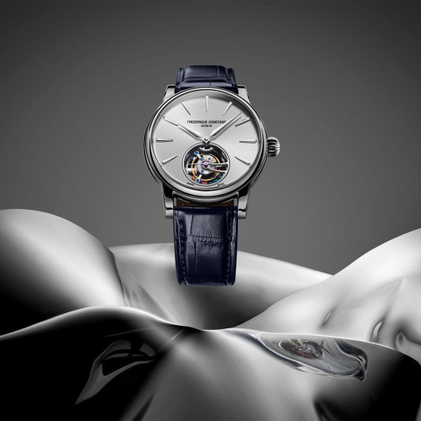Frederique Constant Classic Tourbillon Manufacture automatic silver dial leather strap 39 mm