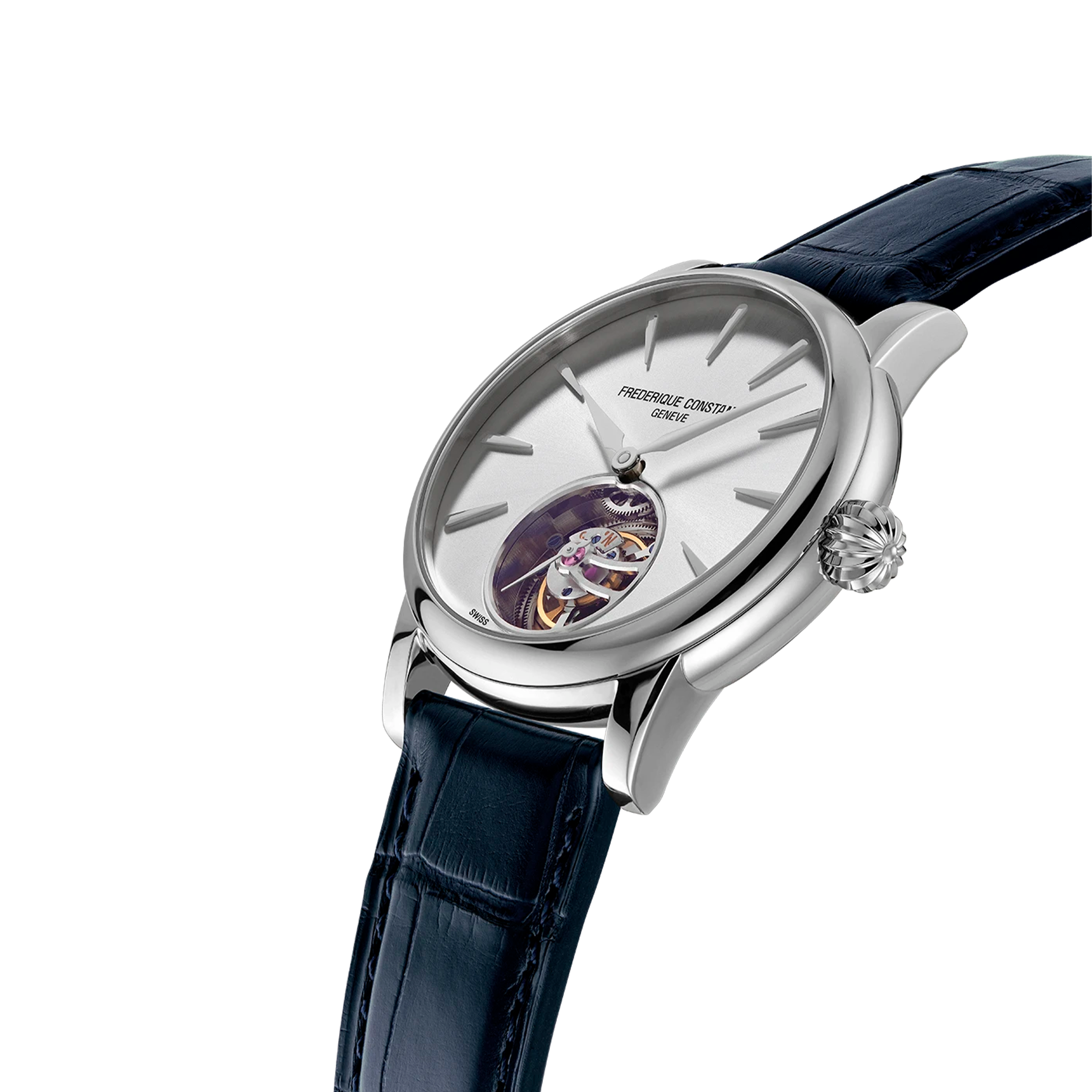Frederique Constant Classic Tourbillon Manufacture automatic silver dial leather strap 39 mm