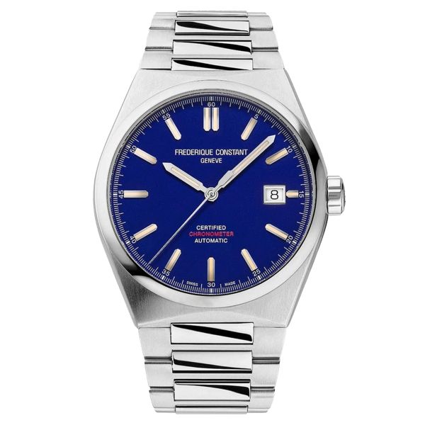 Montre Frédérique Constant Highlife automatique COSC cadran bleu bracelet acier 39 mm