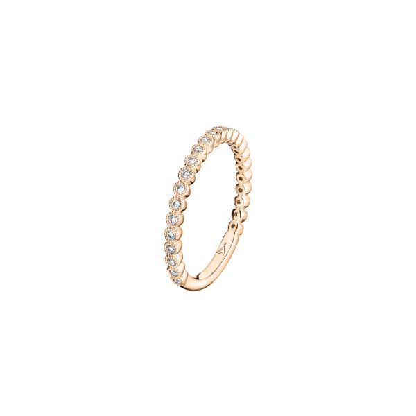 Lepage Capucine wedding ring, small model in rose gold and diamonds