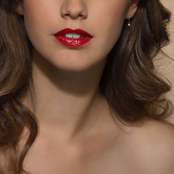 Boucles d'oreilles La Brune et La Blonde 360° en or blanc et diamants 2 x 0,10 carat