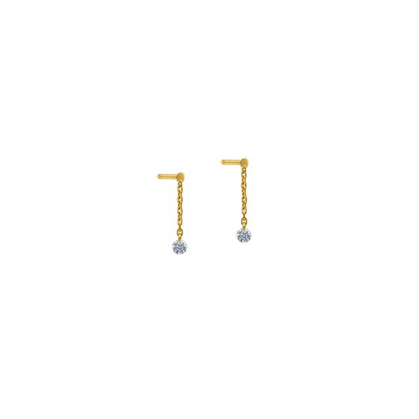 La Brune et La Blonde 360° earrings in yellow gold and diamonds 2 x 0,10 carat
