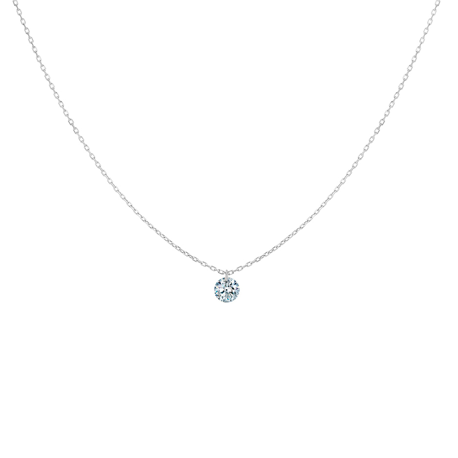 La Brune et La Blonde 360° pendant in white gold and 0.40 carat diamonds