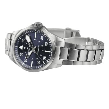 Hamilton Khaki Aviation Pilot automatic watch blue dial steel bracelet 36 mm