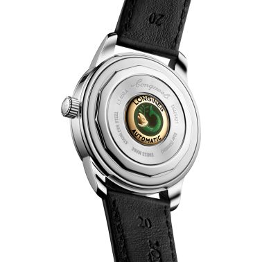 Montre Longines Conquest Heritage automatique cadran noir bracelet cuir noir 40 mm L1.650.4.52.2