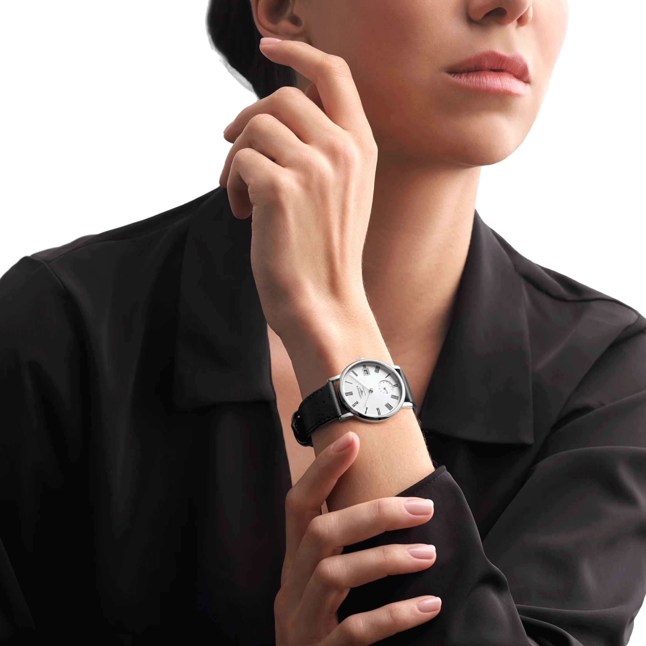 Montre Longines Elegant Collection automatique cadran blanc bracelet cuir noir 34,5 mm L4.312.4.11.0