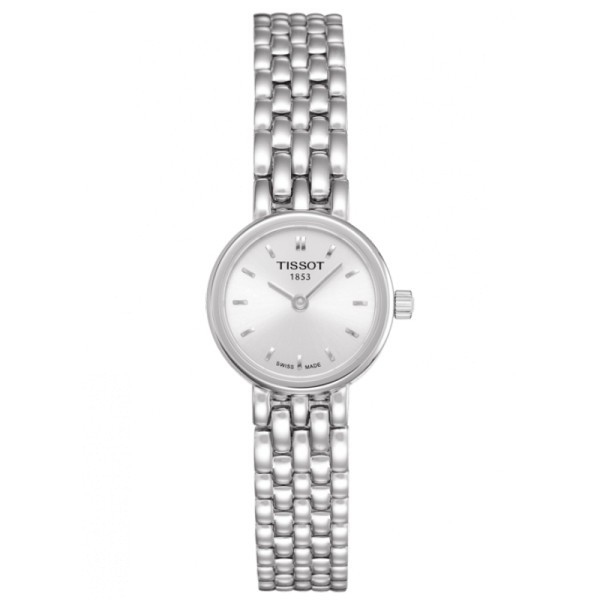 Montre Tissot T-Lady Lovely quartz cadran argent bracelet acier 19,5 mm T058.009.11.031.00