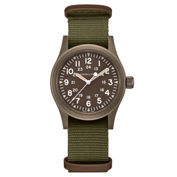 Hamilton Khaki Field Mechanical watch kaki dial kaki nato strap 38 mm