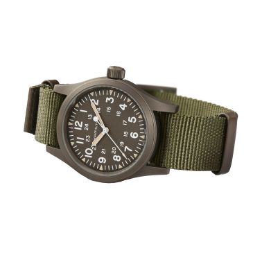 Montre Hamilton Khaki Field Mechanical cadran kaki bracelet nato kaki 38 mm H69449961