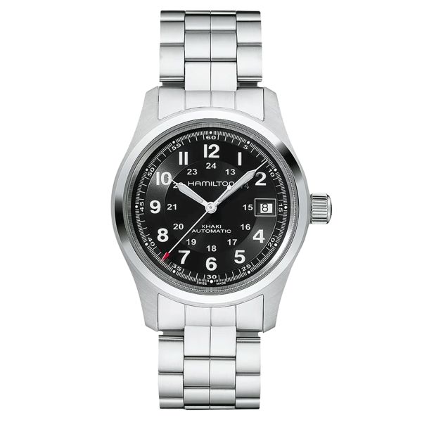 Watch Hamilton Khaki Field automatic black dial steel bracelet 38 mm