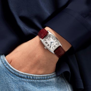 Hamilton American Classic Boulton Small Second M quartz watch white dial brown calfskin strap 23.5 x 27.4 mm H13321811