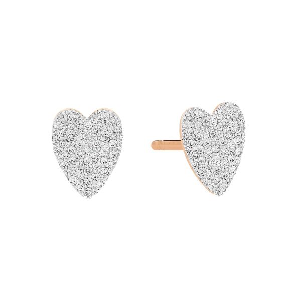 Ginette NY Angèle Mini Diamond Heart chip in rose gold and diamonds