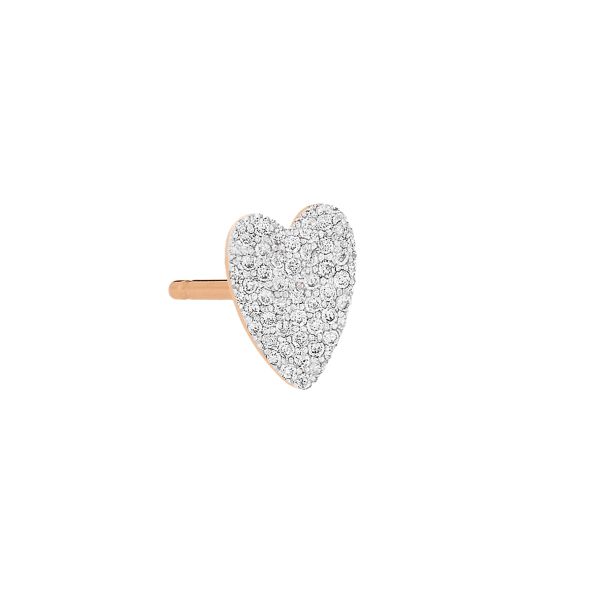 Puce Ginette NY Angèle Mini Diamond Heart en or rose et diamants 