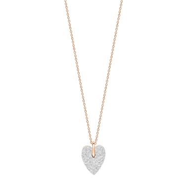 Collier Ginette NY Angèle Mini Diamond Heart en or rose et diamants 