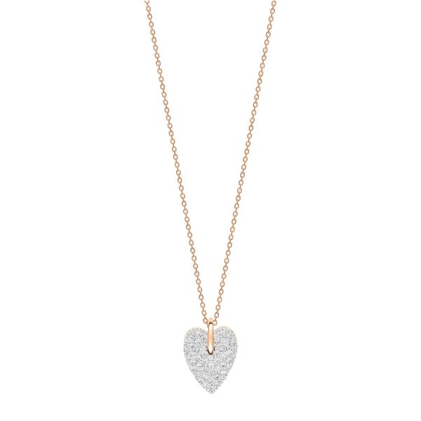 Collier Ginette NY Angèle Mini Diamond Heart en or rose et diamants 