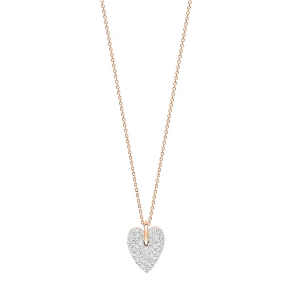 Ginette NY Angèle Mini Diamond Heart necklace in rose gold and diamonds 