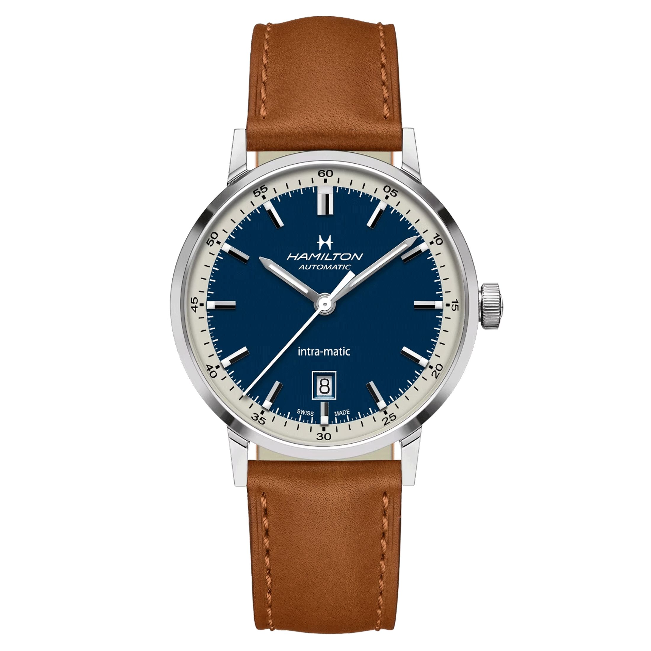 Watch Hamilton Intra Matic blue dial H38425540 40 mm Lepage