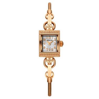 Hamilton American Classic Lady Vintage PVD rose gold quartz white mother-of-pearl dial steel chain bracelet 15 mm H31241113