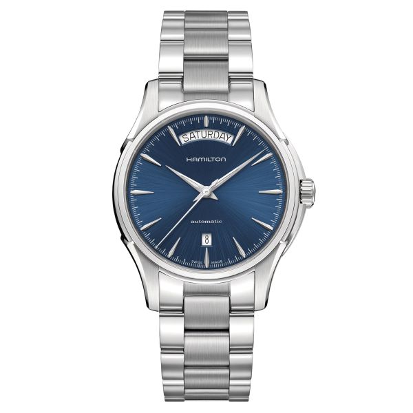 Montre Hamilton Jazzmaster Day Date automatique cadran bleu bracelet acier 40 mmH32505141