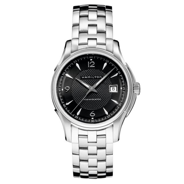 Watch Hamilton Jazzmaster Viewmatic automatic with black dial and steel bracelet 40 mm H32515135