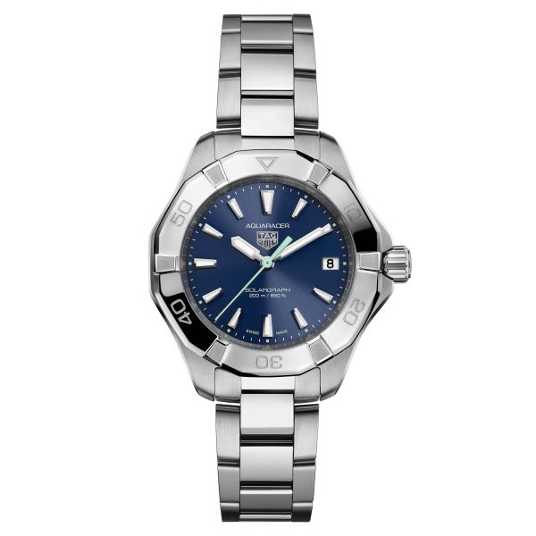 Montre TAG Heuer Aquaracer Professional 200 Solargraph solaire cadran bleu bracelet acier 34 mm WBP1311.BA0005