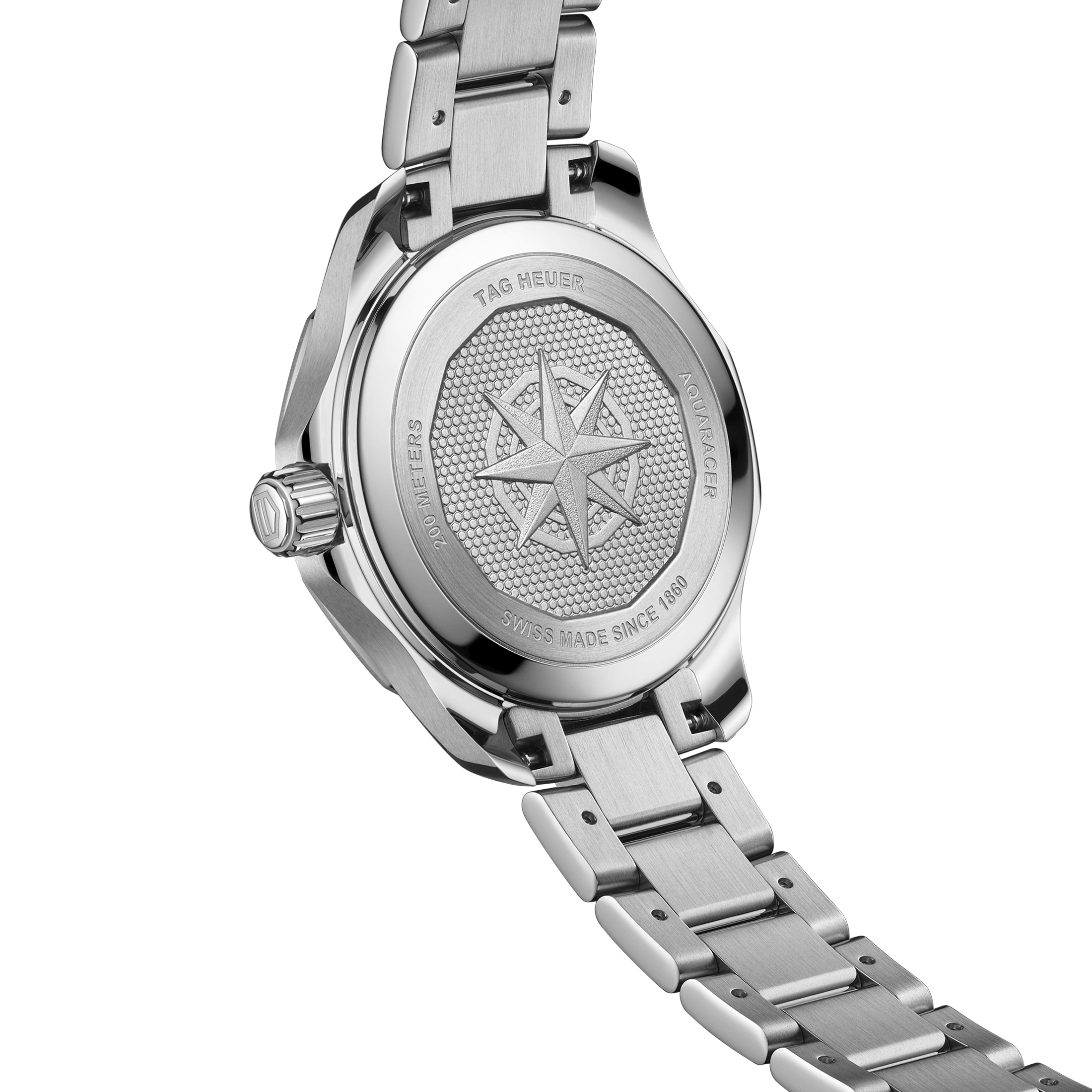 TAG Heuer Aquaracer Professional 200 Solargraph solar watch white mother-of-pearl dial steel bracelet 34 mm