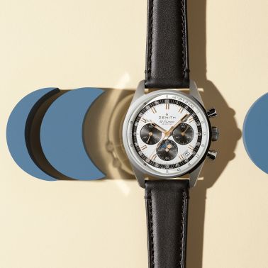 Montre Zenith Chronomaster Original Triple Calendar El Primero cadran argenté bracelet cuir 38 mm