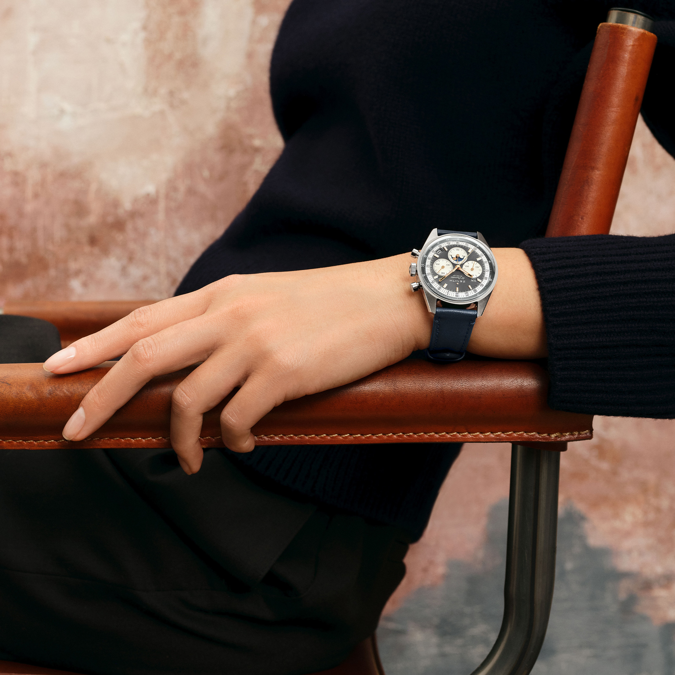 Zenith Chronomaster Original Triple Calendar El Primero slate grey dial leather strap 38 mm