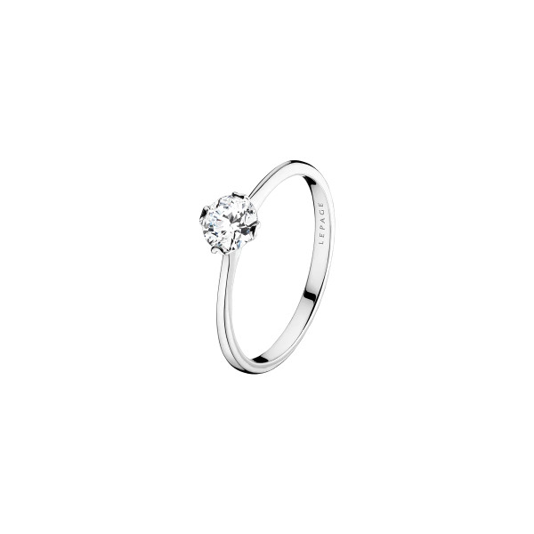 Solitaire Lepage Idylle en or blanc diamant brillant