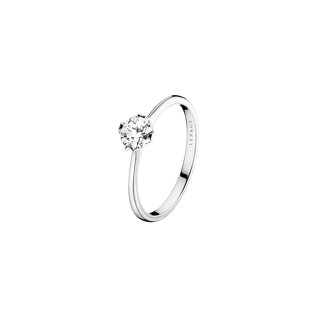 Solitaire Lepage Idylle en or blanc diamant brillant