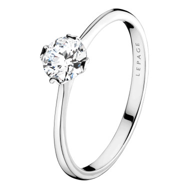 Solitaire Lepage Idylle en or blanc diamant brillant