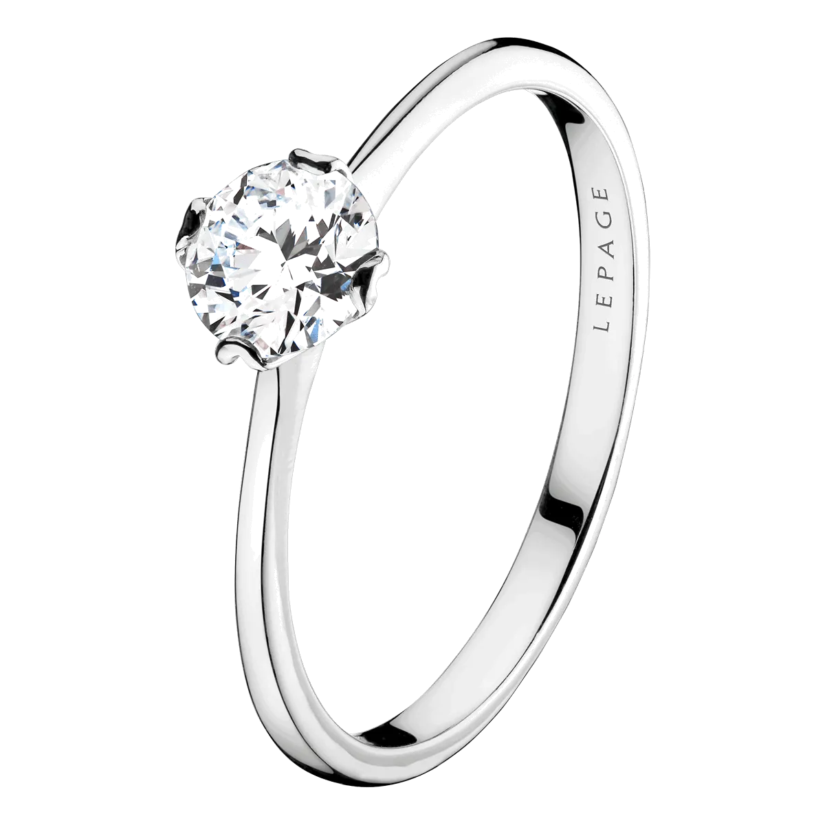 Solitaire Lepage Idylle en or blanc diamant brillant