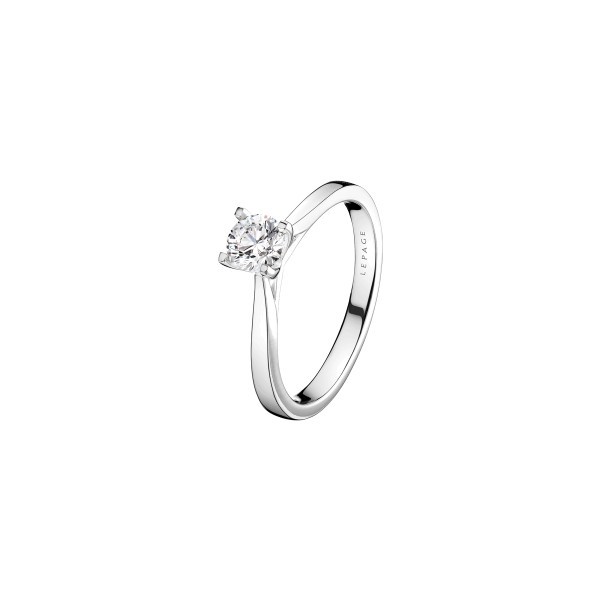 Solitaire Lepage Cupidon en or blanc diamant brillant