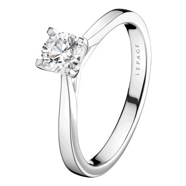 Solitaire Lepage Cupidon en or blanc diamant brillant