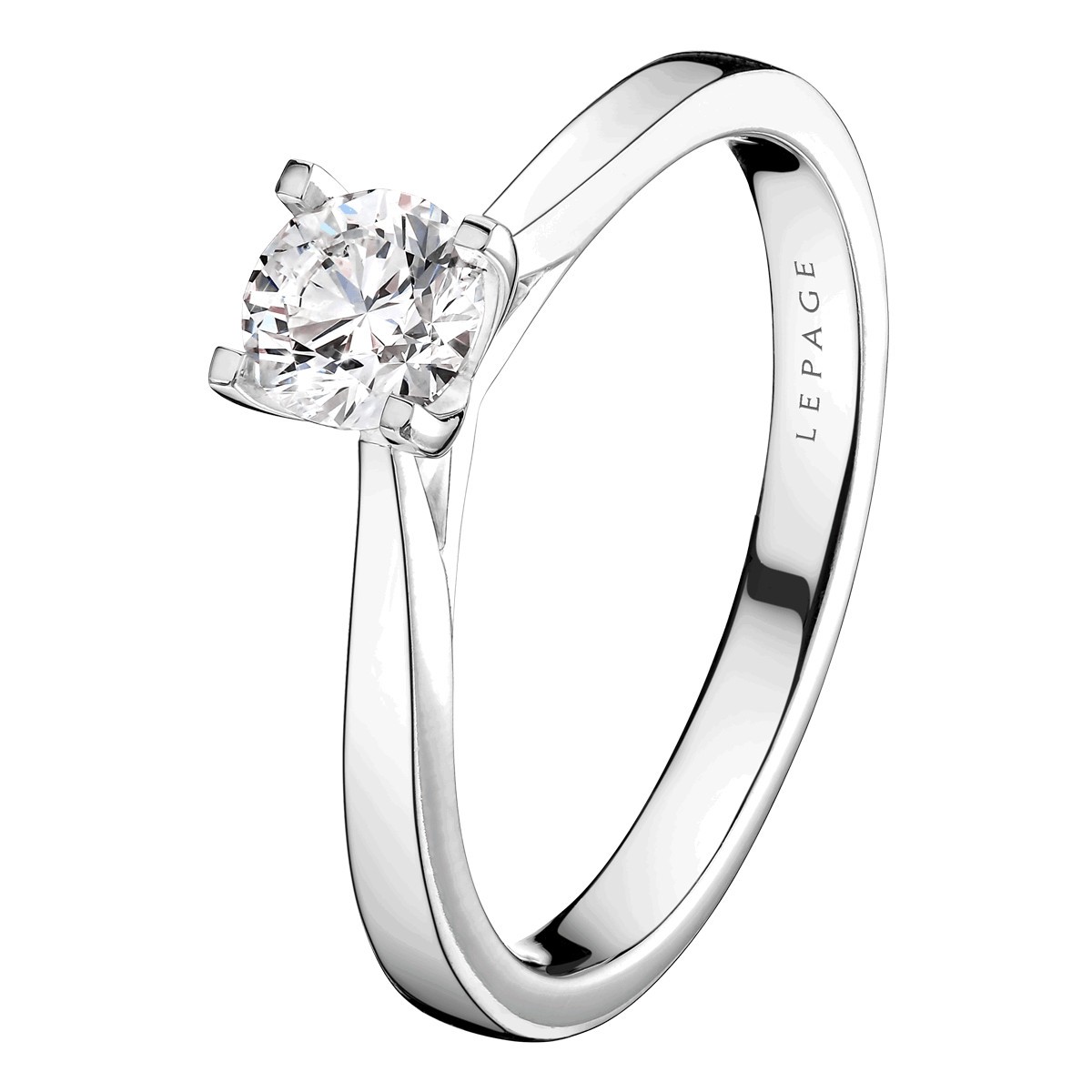 Solitaire Lepage Cupidon en or blanc diamant brillant