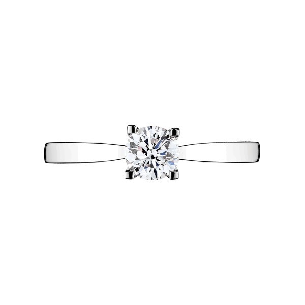 Solitaire Lepage Cupidon en or blanc diamant brillant