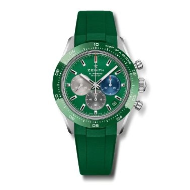 Montre Zenith Chronomaster Sport automatique cadran vert bracelet caoutchouc 41 mm