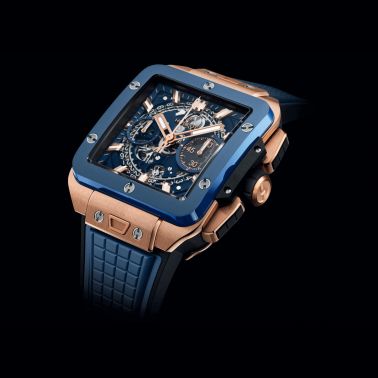 Hublot Square Bang Unico King Gold Blue Ceramic automatic 42 mm 821.OL.5180.RX