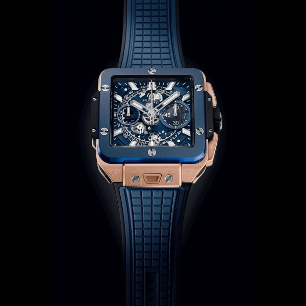 Hublot Square Bang Unico King Gold Blue Ceramic automatic 42 mm 821.OL.5180.RX