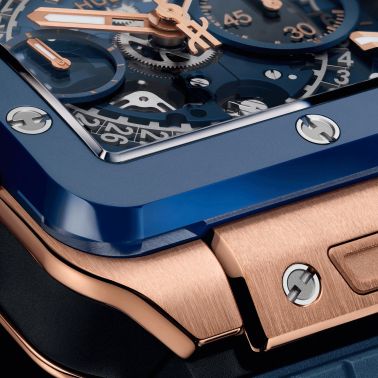 Hublot Square Bang Unico King Gold Blue Ceramic automatic 42 mm 821.OL.5180.RX