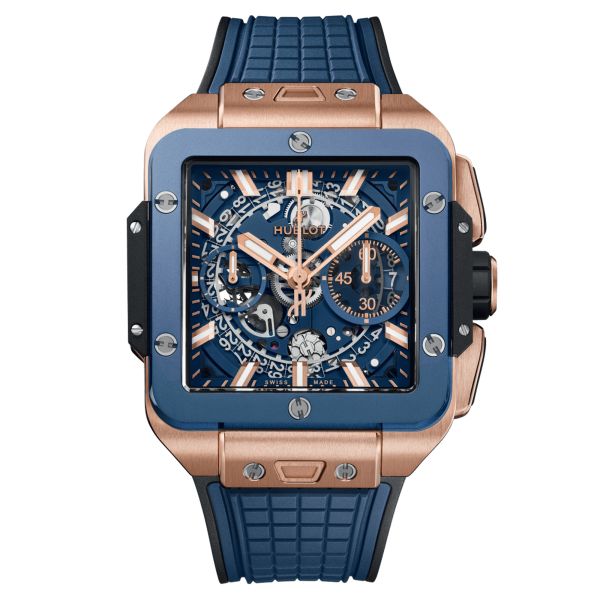 Hublot Square Bang Unico King Gold Blue Ceramic automatic 42 mm 821.OL.5180.RX