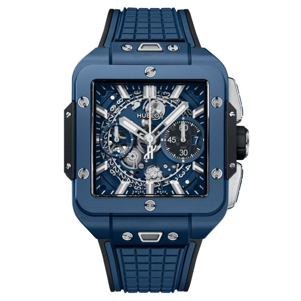 Montre Hublot Square Bang Unico Blue Ceramic automatique 42 mm 821.EX.5170.RX